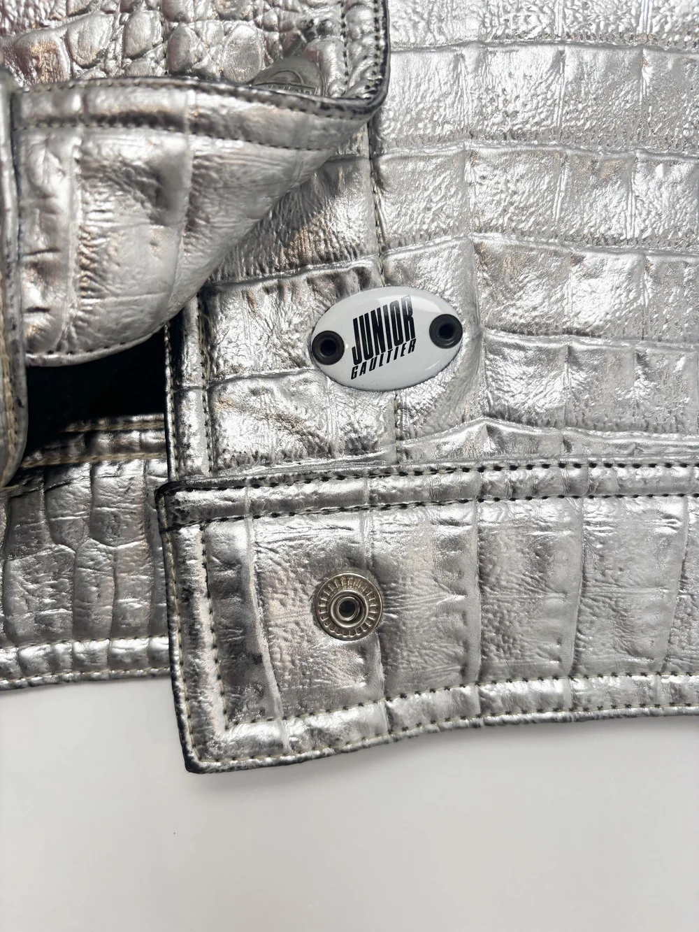 Jean Paul Gaultier 90s silver PVC jacket — JAMES VELORIA